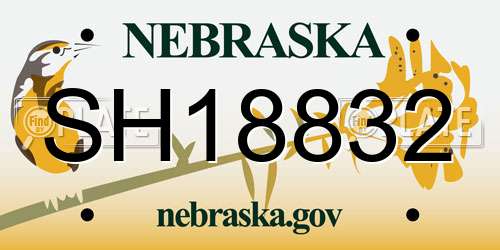 SH18832 Nebraska License Plate