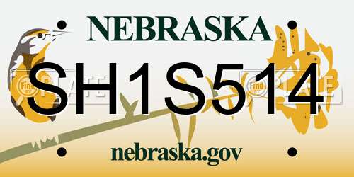 SH1S514 Nebraska License Plate
