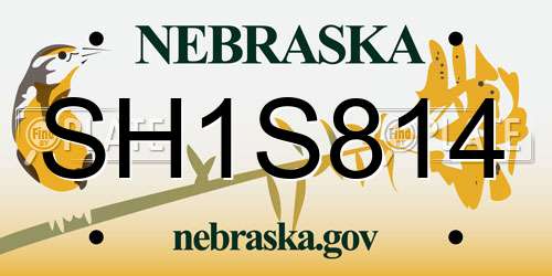 SH1S814 Nebraska License Plate