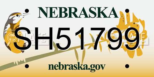 SH51799 Nebraska License Plate