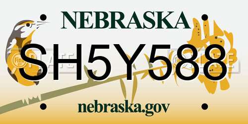SH5Y588 Nebraska License Plate