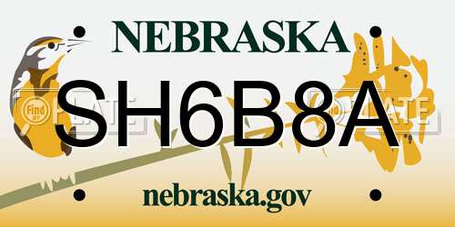 SH6B8A Nebraska License Plate