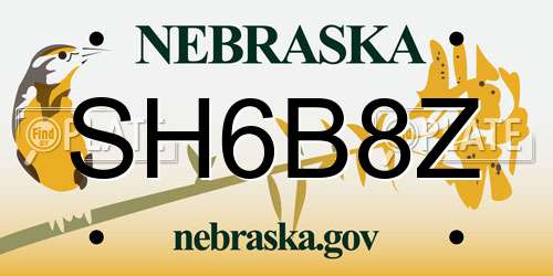 SH6B8Z Nebraska License Plate