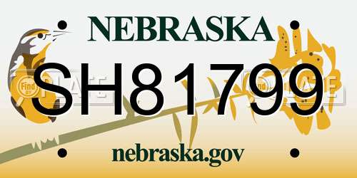 SH81799 Nebraska License Plate