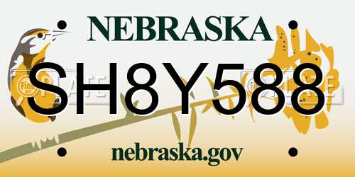 SH8Y588 Nebraska License Plate