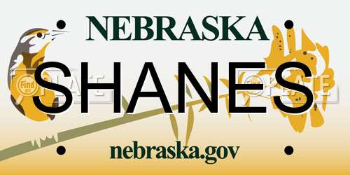 SHANES Nebraska License Plate