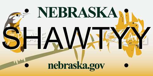 SHAWTYY Nebraska License Plate