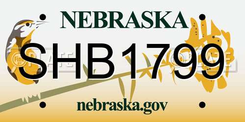 SHB1799 Nebraska License Plate