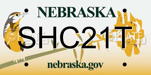 SHC21T Nebraska License Plate
