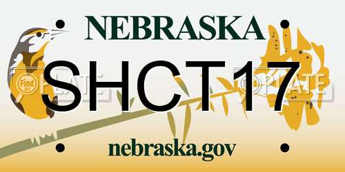 SHCT17 Nebraska License Plate