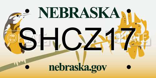 SHCZ17 Nebraska License Plate