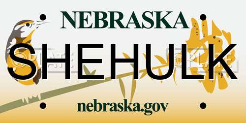 SHEHULK Nebraska License Plate
