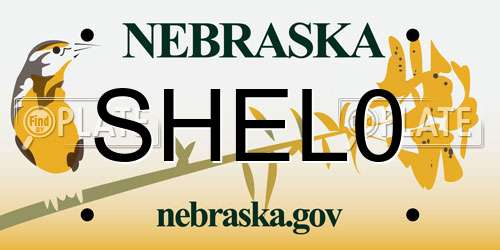 SHEL0 Nebraska License Plate