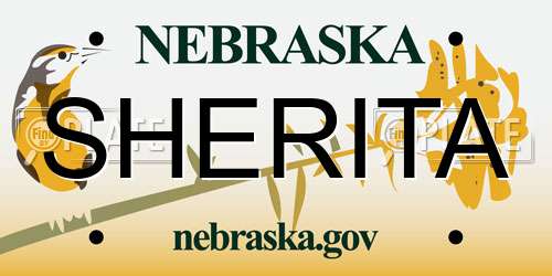 SHERITA Nebraska License Plate