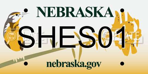 SHES01 Nebraska License Plate