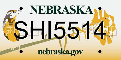 SHI5514 Nebraska License Plate