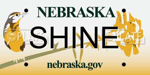 SHINE Nebraska License Plate