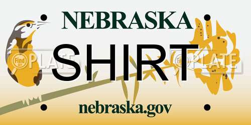 SHIRT Nebraska License Plate