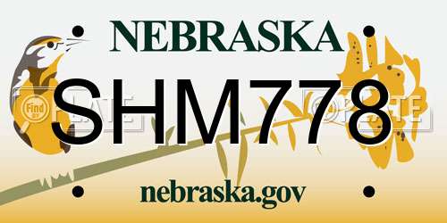 SHM778 Nebraska License Plate