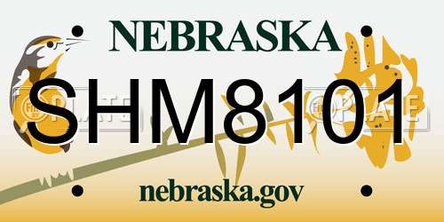 SHM8101 Nebraska License Plate