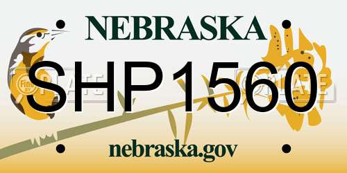 SHP1560 Nebraska License Plate