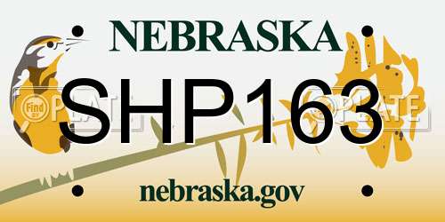 SHP163 Nebraska License Plate