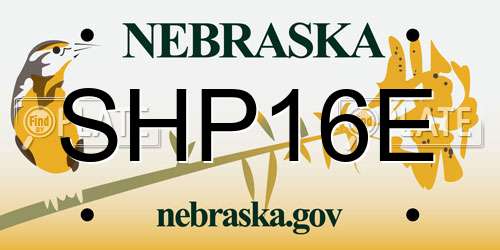 SHP16E Nebraska License Plate