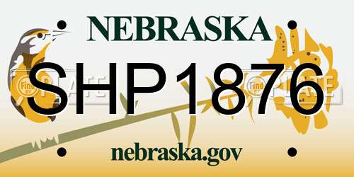 SHP1876 Nebraska License Plate