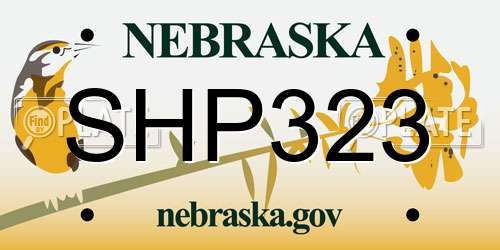 SHP323 Nebraska License Plate