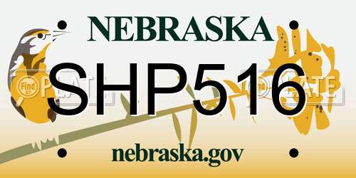 SHP516 Nebraska License Plate
