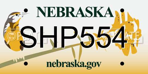 SHP554 Nebraska License Plate