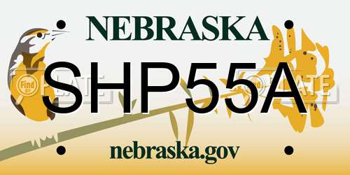 SHP55A Nebraska License Plate