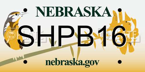 SHPB16 Nebraska License Plate