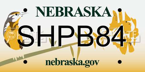 SHPB84 Nebraska License Plate