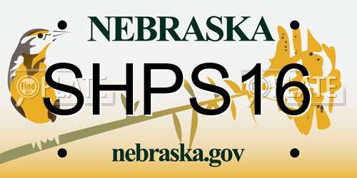 SHPS16 Nebraska License Plate