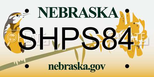 SHPS84 Nebraska License Plate