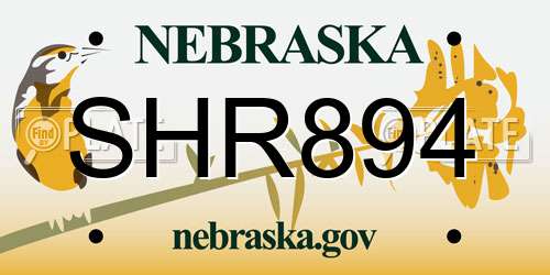 SHR894 Nebraska License Plate
