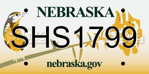 SHS1799 Nebraska License Plate