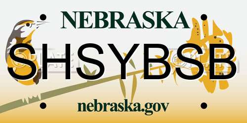 SHSYBSB Nebraska License Plate