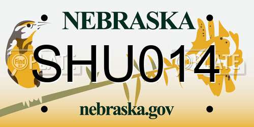 SHU014 Nebraska License Plate