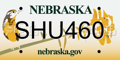 SHU460 Nebraska License Plate