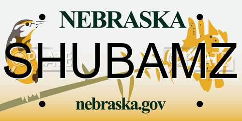 SHUBAMZ Nebraska License Plate