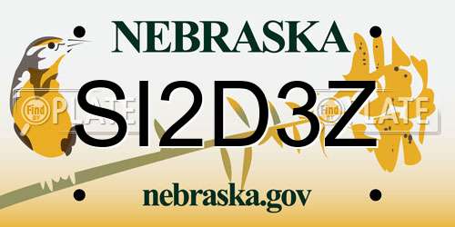SI2D3Z Nebraska License Plate