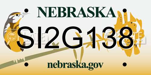 SI2G138 Nebraska License Plate