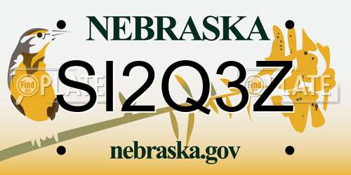 SI2Q3Z Nebraska License Plate