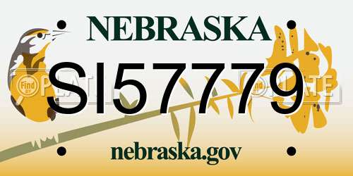 SI57779 Nebraska License Plate