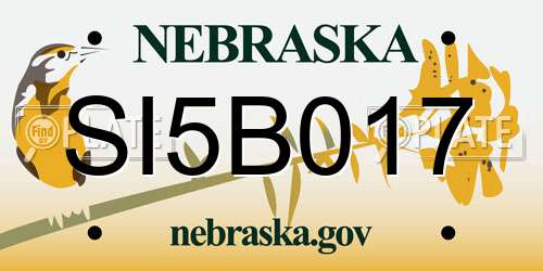 SI5B017 Nebraska License Plate