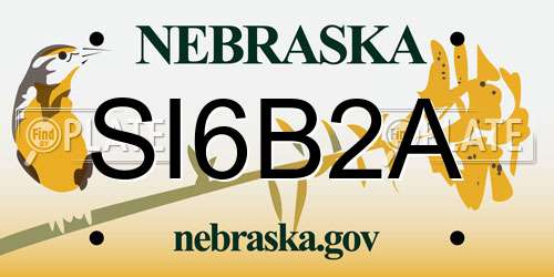 SI6B2A Nebraska License Plate