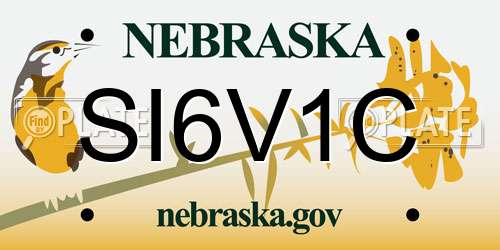 SI6V1C Nebraska License Plate