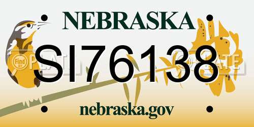 SI76138 Nebraska License Plate